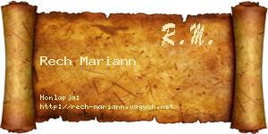 Rech Mariann névjegykártya