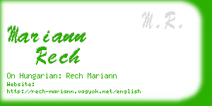 mariann rech business card